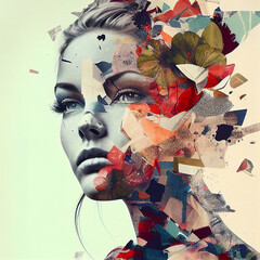 Woman abstract collage