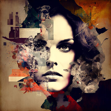 Woman abstract collage