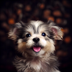 Portrait of a cute happy puppy