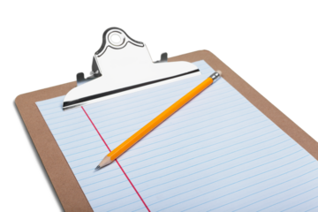 Blank Clipboard with Pencil
