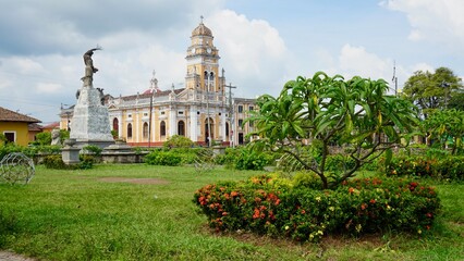 Park next to the Iglesia Xalteva church in Granada, Nicaragua.