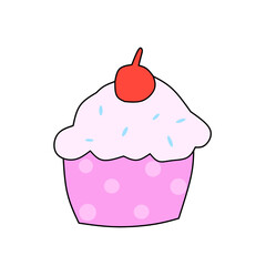 cupcake with cherry on top