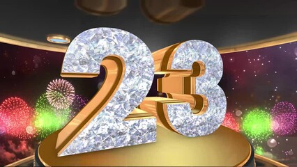 23rd birthday animation in gold and diamonds with fireworks background, 
Animated 23 years Birthday Wishes in 4K 
