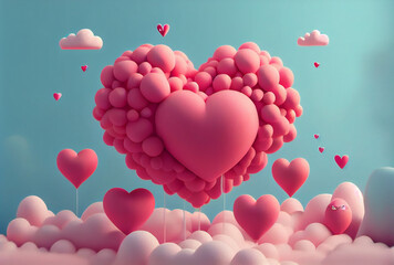 Love clouds Valentine Day