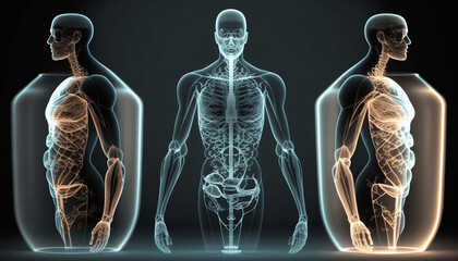 Transparent Silhouette, Medical Concept. Generative AI.