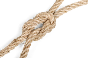 Tied  square knot, linen rope