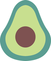 avocado piece healthy food clipart
