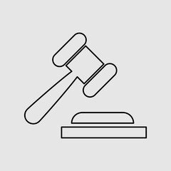 Judge gavel Icon Vector. Simple flat symbol. trendy style illustration on white background