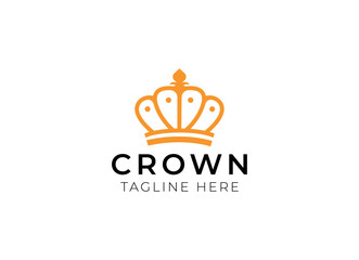 Vintage Crown Logo Royal King Queen abstract Logo design vector template. Geometric symbol Logotype concept icon.