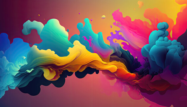 Colorful Astract Flowing Liquid Smoke Generative AI Background Wallpaper Illustration