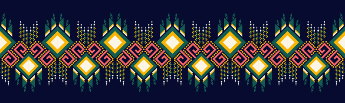 Ethnic pattern geometric design folklore ornament. Tribal ethnic vector texture. Seamless striped pattern in Aztec style. Figure tribal embroidery. Indian EP.38