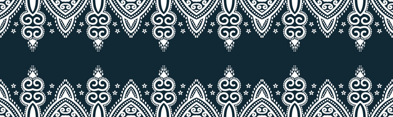 seamless pattern abstract ethnic geometric embroidery design repeating background texture in black and white.wallpaper and clothing. EP.24