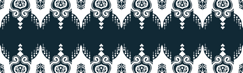 seamless pattern abstract ethnic geometric embroidery design repeating background texture in black and white.wallpaper and clothing. EP.26