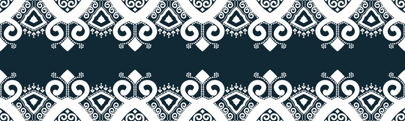seamless pattern abstract ethnic geometric embroidery design repeating background texture in black and white.wallpaper and clothing. EP.28