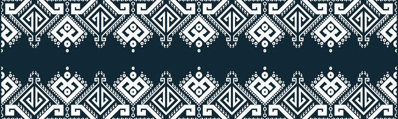 seamless pattern abstract ethnic geometric embroidery design repeating background texture in black and white.wallpaper and clothing. EP.30