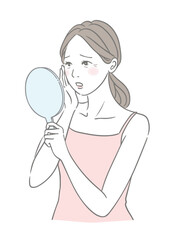 目元の小じわに悩む女性 肌トラブル