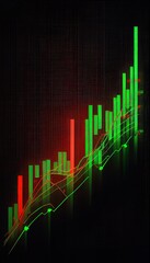 Fototapeta premium Graph, investment, stock exchange, stocks, money, growth planning charts, opportunity, business challenge and strategy, profit target, generated by ai