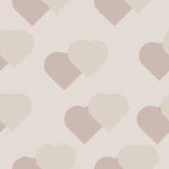Seamless pattern with hearts in delicate colors.