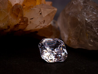 Close up shoot of a beautiful and sparkling diamond
