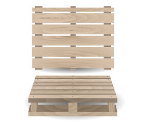 wooden pallet for shipping transportation freight isolated 3D illustration