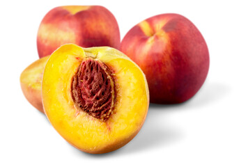 Peaches isolated on a white