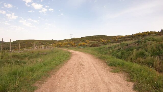 Camino Frances (French Way) - dirt road leaving Foncebad&oacute;n, municipality of Santa Colomba de Somoza, province of Leon, Castile and Leon, Spain