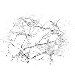 Pieces of destructed Shattered glass. Royalty high-quality free stock PNG image of broken glass...