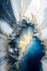 Experience the beauty of abstract art perfect combination of white, blue, and gold creates a mesmerizing background that draws the eye in and holds it captive. 