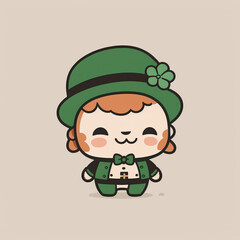 Cute Cartoon Leprechaun, St Patrick's Day, Irish, Generative AI