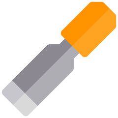Isolated chisel in flat icon on white background. Carpentry, work tool, equipment