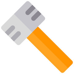 Isolated hammer in flat icon on white background. Carpentry, equipment, work tool