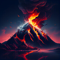 Volcano erupting generative ai