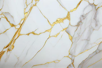 Crédence de cuisine en verre imprimé Marbre Natural White and Gold marble texture for skin tile wallpaper luxurious background. Creative Stone ceramic art wall interiors design. Generative AI