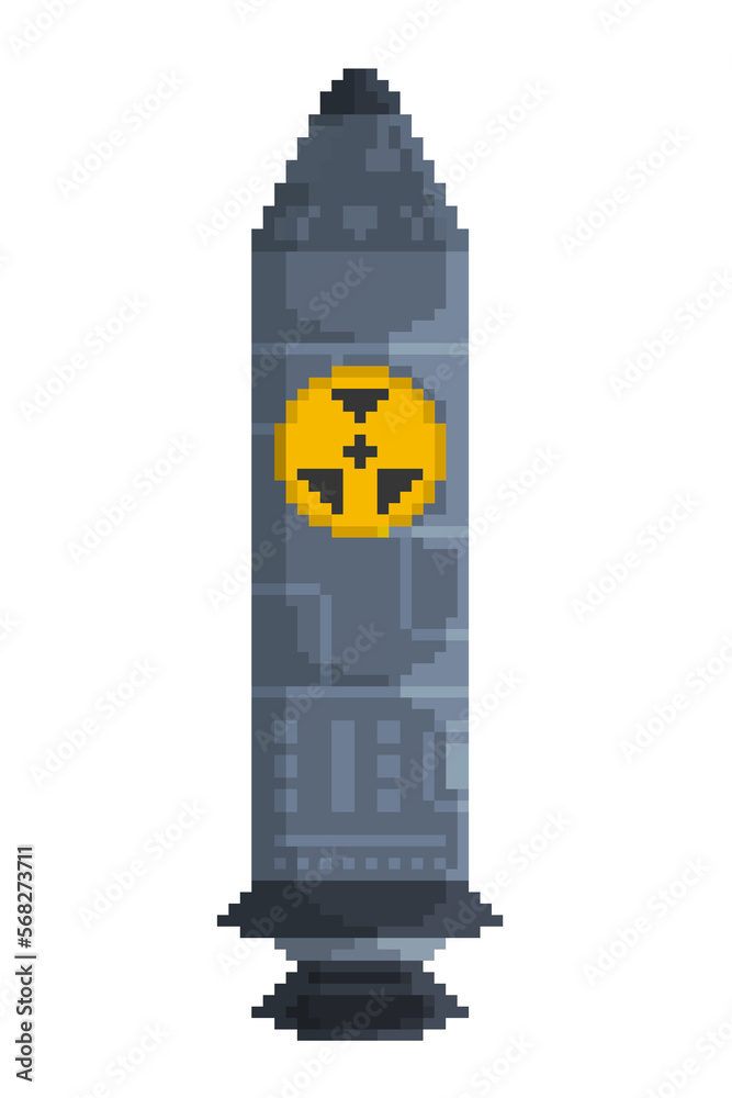 Wall mural Illustration of nuke ICBM pixelart icon concept weapon modern