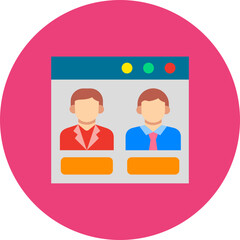 Online Voting Multicolor Circle Flat Icon
