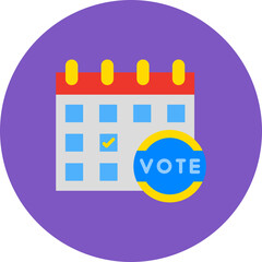 Schedule Multicolor Circle Flat Icon