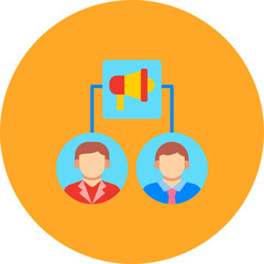 Campaign Multicolor Circle Flat Icon