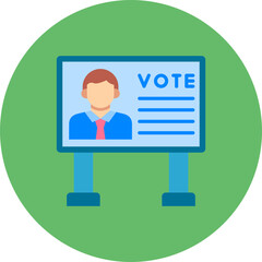 Billboard Multicolor Circle Flat Icon