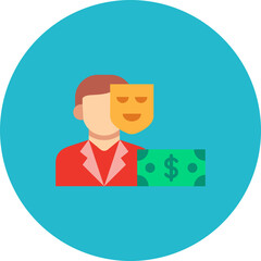 Corrupt Multicolor Circle Flat Icon