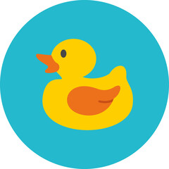 Duck Multicolor Circle Flat Icon