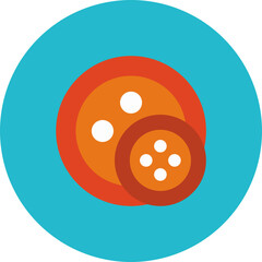 Button Multicolor Circle Flat Icon