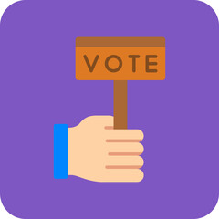 Placard Multicolor Round Corner Flat Icon