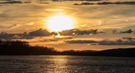 sunset over the lake