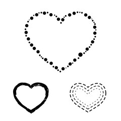 Heart symbol frame collections - Set of cute love icon border vector illustration