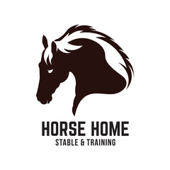 Horse head vector illustration logo design, perfect for Horse Training, Ranch and stable logo design