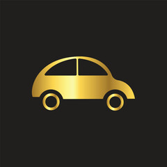 gold car transportation icon vector illustration design logo template flat style trendy collection