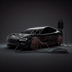 Naklejka premium Electric car concept.