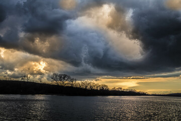 clouds over lake