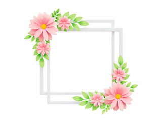 Spring concept Daisy flower frame cutout