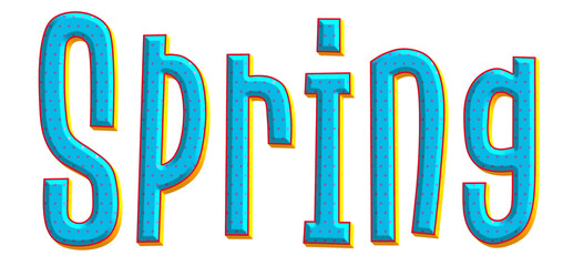 Spring floral 3d text effect cutout